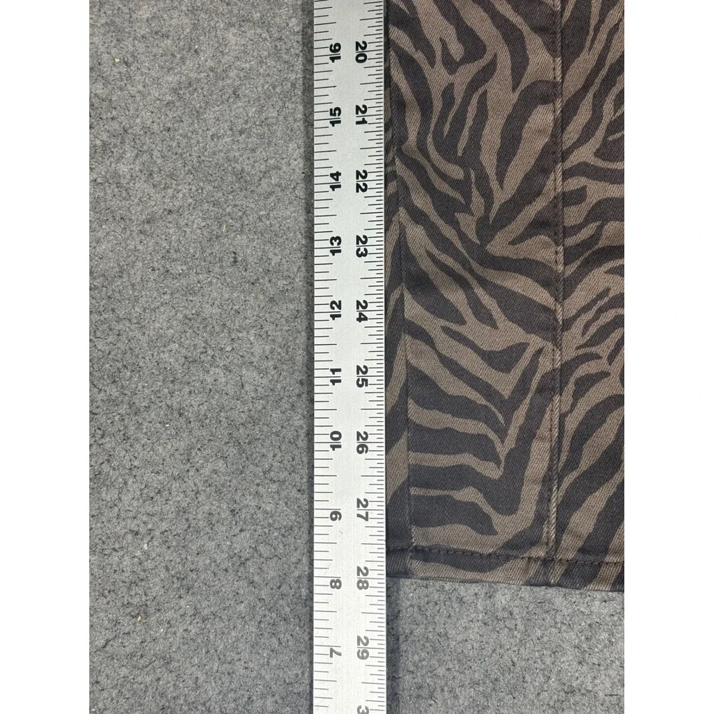 White House Black Market‎ Zebra Print The Skinny Crop Pants Brown Black Size 8